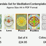 Mandala Set of 4 Peace, Love, Freedom and Positive